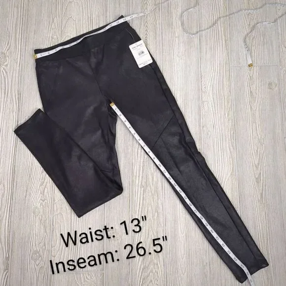 Free People Womens Size 2 Vegan Leather Leggings Black Stretch NWT - Picture 9 of 9